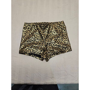 Women's Charlotte Russe Gold Black Leopard Print Shorts S